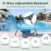 image:imageGIANTEX Tanning Chair with Face Hole Folding Beach Lounge Chair w 5Position Adjustable Backrest Storage Pocket Removable Cushion Outdoor Sunbathing Chair for Pool Camping 1OrangeTurquoise