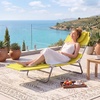 image:imageGIANTEX Tanning Chair with Face Hole Folding Beach Lounge Chair w 5Position Adjustable Backrest Storage Pocket Removable Cushion Outdoor Sunbathing Chair for Pool Camping 1OrangeYellow