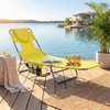 image:imageGIANTEX Tanning Chair with Face Hole Folding Beach Lounge Chair w 5Position Adjustable Backrest Storage Pocket Removable Cushion Outdoor Sunbathing Chair for Pool Camping 1OrangeYellow