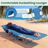 image:imageGIANTEX Tanning Chair with Face Hole Folding Beach Lounge Chair w 5Position Adjustable Backrest Storage Pocket Removable Cushion Outdoor Sunbathing Chair for Pool Camping 1OrangeBlue