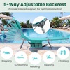 image:imageGIANTEX Tanning Chair with Face Hole Folding Beach Lounge Chair w 5Position Adjustable Backrest Storage Pocket Removable Cushion Outdoor Sunbathing Chair for Pool Camping 1OrangeMint Green