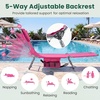 image:imageGIANTEX Tanning Chair with Face Hole Folding Beach Lounge Chair w 5Position Adjustable Backrest Storage Pocket Removable Cushion Outdoor Sunbathing Chair for Pool Camping 1OrangePink