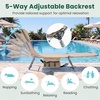 image:imageGIANTEX Tanning Chair with Face Hole Folding Beach Lounge Chair w 5Position Adjustable Backrest Storage Pocket Removable Cushion Outdoor Sunbathing Chair for Pool Camping 1OrangeSand
