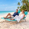 image:imageGIANTEX Tanning Chair with Face Hole Folding Beach Lounge Chair w 5Position Adjustable Backrest Storage Pocket Removable Cushion Outdoor Sunbathing Chair for Pool Camping 1OrangeMint Green