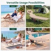 image:imageGIANTEX Tanning Chair with Face Hole Folding Beach Lounge Chair w 5Position Adjustable Backrest Storage Pocket Removable Cushion Outdoor Sunbathing Chair for Pool Camping 1OrangeSand
