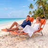 image:imageGIANTEX Tanning Chair with Face Hole Folding Beach Lounge Chair w 5Position Adjustable Backrest Storage Pocket Removable Cushion Outdoor Sunbathing Chair for Pool Camping 1OrangeOrange