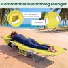 image:imageGIANTEX Tanning Chair with Face Hole Folding Beach Lounge Chair w 5Position Adjustable Backrest Storage Pocket Removable Cushion Outdoor Sunbathing Chair for Pool Camping 1OrangeYellow