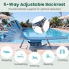 image:imageGIANTEX Tanning Chair with Face Hole Folding Beach Lounge Chair w 5Position Adjustable Backrest Storage Pocket Removable Cushion Outdoor Sunbathing Chair for Pool Camping 1OrangeBlue