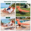 image:imageGIANTEX Tanning Chair with Face Hole Folding Beach Lounge Chair w 5Position Adjustable Backrest Storage Pocket Removable Cushion Outdoor Sunbathing Chair for Pool Camping 1OrangeOrange