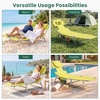 image:imageGIANTEX Tanning Chair with Face Hole Folding Beach Lounge Chair w 5Position Adjustable Backrest Storage Pocket Removable Cushion Outdoor Sunbathing Chair for Pool Camping 1OrangeYellow