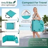 image:imageGIANTEX Tanning Chair with Face Hole Folding Beach Lounge Chair w 5Position Adjustable Backrest Storage Pocket Removable Cushion Outdoor Sunbathing Chair for Pool Camping 1OrangeMint Green