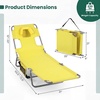 image:imageGIANTEX Tanning Chair with Face Hole Folding Beach Lounge Chair w 5Position Adjustable Backrest Storage Pocket Removable Cushion Outdoor Sunbathing Chair for Pool Camping 1OrangeYellow