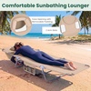 image:imageGIANTEX Tanning Chair with Face Hole Folding Beach Lounge Chair w 5Position Adjustable Backrest Storage Pocket Removable Cushion Outdoor Sunbathing Chair for Pool Camping 1OrangeSand