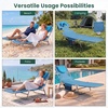 image:imageGIANTEX Tanning Chair with Face Hole Folding Beach Lounge Chair w 5Position Adjustable Backrest Storage Pocket Removable Cushion Outdoor Sunbathing Chair for Pool Camping 1OrangeBlue