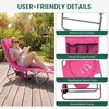 image:imageGIANTEX Tanning Chair with Face Hole Folding Beach Lounge Chair w 5Position Adjustable Backrest Storage Pocket Removable Cushion Outdoor Sunbathing Chair for Pool Camping 1OrangePink