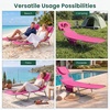 image:imageGIANTEX Tanning Chair with Face Hole Folding Beach Lounge Chair w 5Position Adjustable Backrest Storage Pocket Removable Cushion Outdoor Sunbathing Chair for Pool Camping 1OrangePink