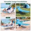 image:imageGIANTEX Tanning Chair with Face Hole Folding Beach Lounge Chair w 5Position Adjustable Backrest Storage Pocket Removable Cushion Outdoor Sunbathing Chair for Pool Camping 1OrangeTurquoise