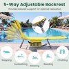 image:imageGIANTEX Tanning Chair with Face Hole Folding Beach Lounge Chair w 5Position Adjustable Backrest Storage Pocket Removable Cushion Outdoor Sunbathing Chair for Pool Camping 1OrangeYellow