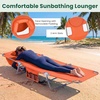 image:imageGIANTEX Tanning Chair with Face Hole Folding Beach Lounge Chair w 5Position Adjustable Backrest Storage Pocket Removable Cushion Outdoor Sunbathing Chair for Pool Camping 1OrangeOrange