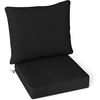 image:imageGiantex Patio Cushion Set of 6 Deep Seat and Back Cushion Outdoor Chair Pads with Ties Cushion Replacement for Patio Furniture Waterproof and High Resilient 6 Inch Thick Indoor Floor CushionBlack